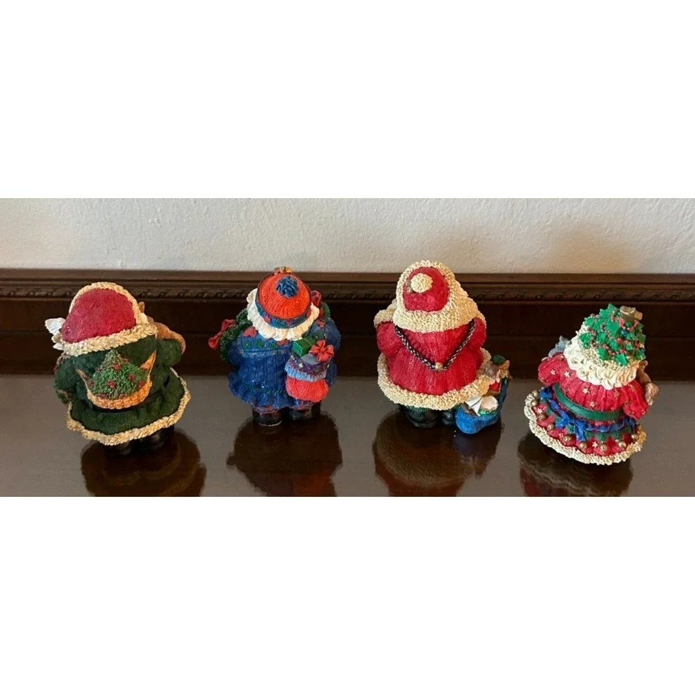 4 Vintage Twinkle Santa Collectible Figurine Bavarian German Christmas Kmart 6''